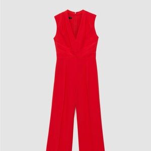 Mango Vibrant Red Sleeveless Jumpsuit